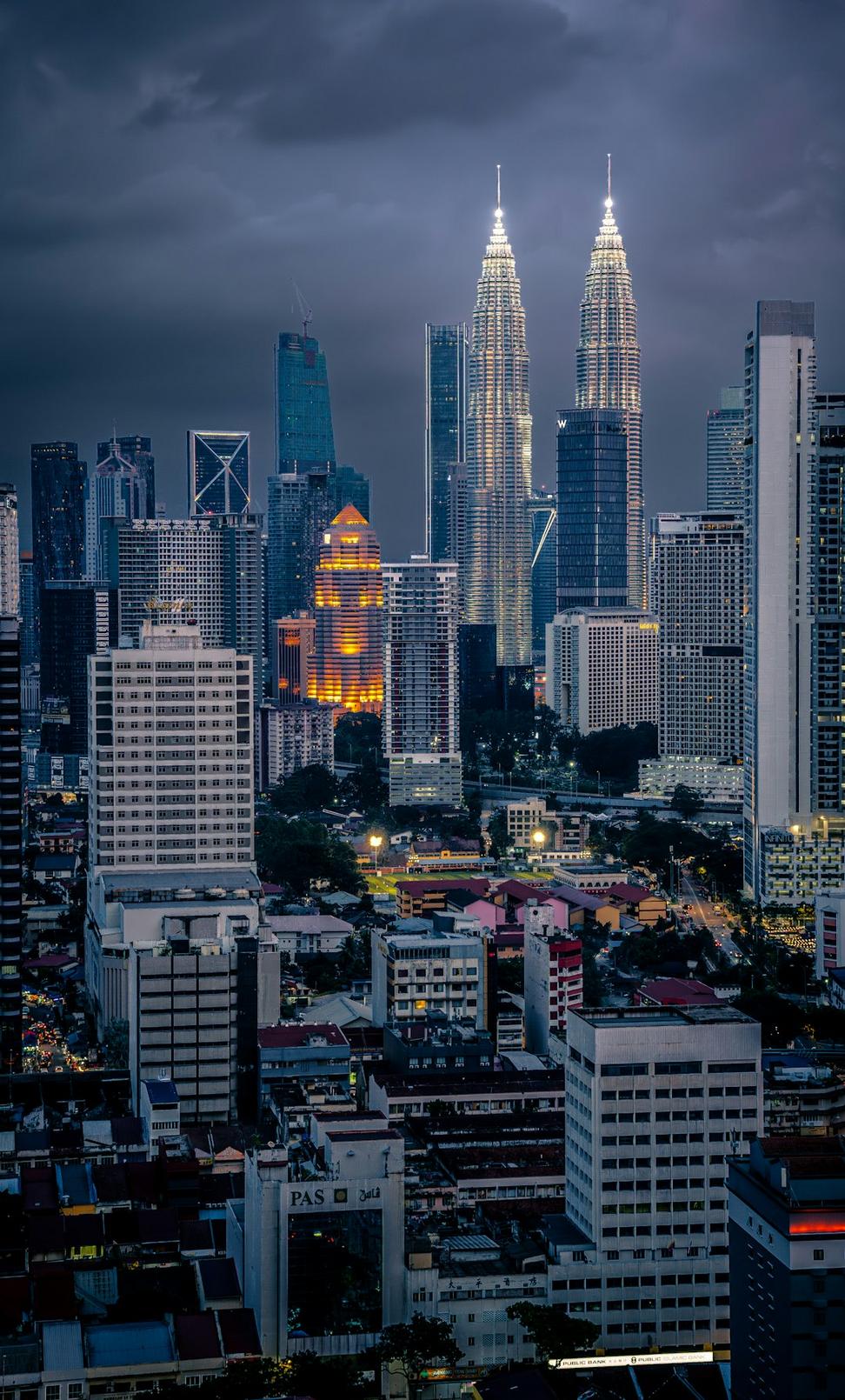 Urban architecture at night